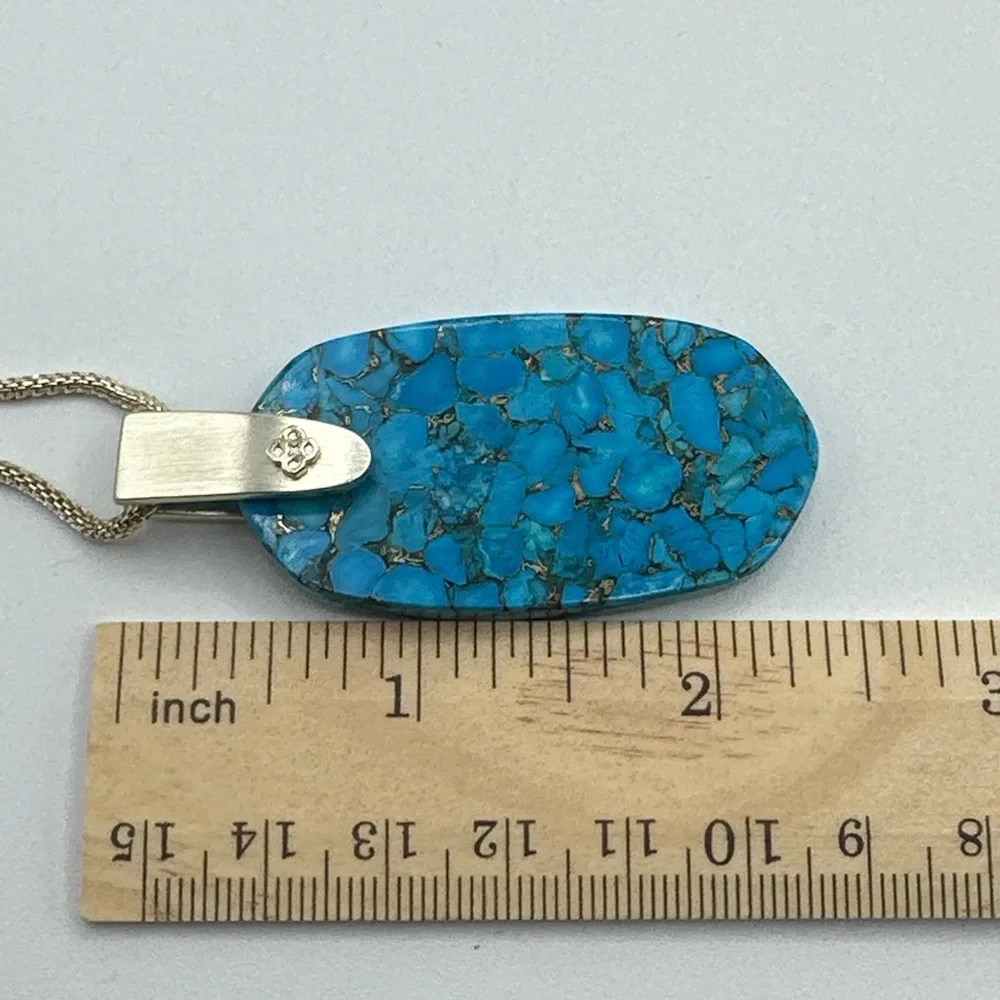 Kendra‎ Scott Inez Bronze Veined Turquoise Magnesite Pendant Necklace #587
